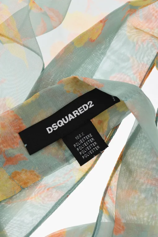 Sale Foulard in Chiffon a Fantasia Floreale Donna Sciarpe E Foulard