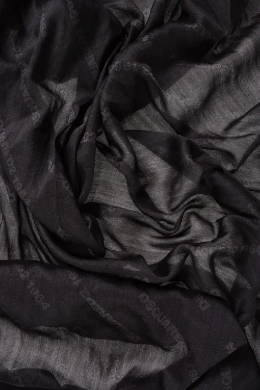Foulard in Georgette di Seta con Logo All-Over>Dsquared2 Hot