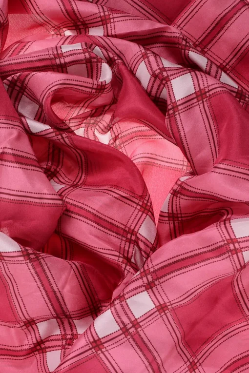 Outlet Foulard in Seta a Quadri con Nappine Donna Sciarpe E Foulard