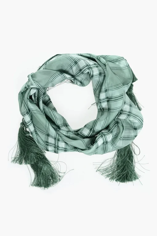 Foulard in Seta a Quadri con Nappine>Dsquared2 New