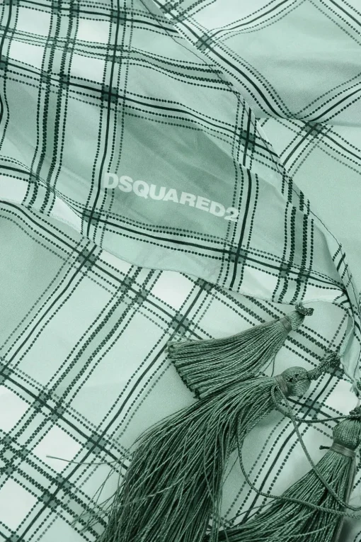 Foulard in Seta a Quadri con Nappine>Dsquared2 New