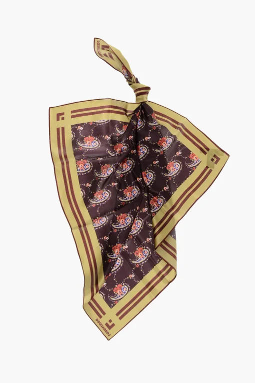 Foulard in Seta con Motivo Paisley Floreale>Dsquared2 Sale