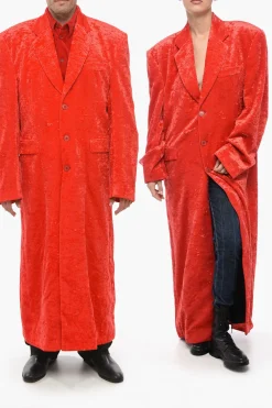 Online GARDEROBE Cappotto In Velluto Monopetto Donna Cappotti E Trench|Cappotti E Trench