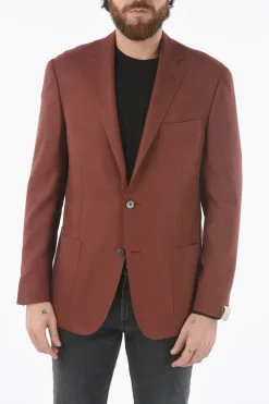 giacca a 2 bottoni GATE in lana vergine e seta due spacchi revers classico>Corneliani Clearance