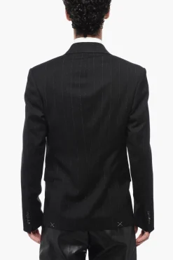 Clearance Giacca a Doppiopetto in Lurex con Tasche ad Aletta Uomo Giacche