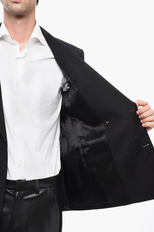 Clearance Giacca a Doppiopetto in Lurex con Tasche ad Aletta Uomo Giacche