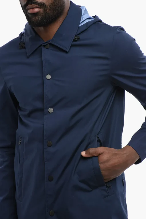 Fashion Giacca A Vento Con Cappuccio Removibile Uomo Giubbotti