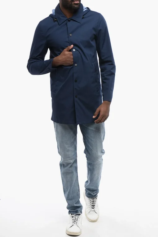 Fashion Giacca A Vento Con Cappuccio Removibile Uomo Giubbotti