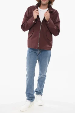 Discount Giacca a Vento con Collo Button Down Uomo Giubbotti