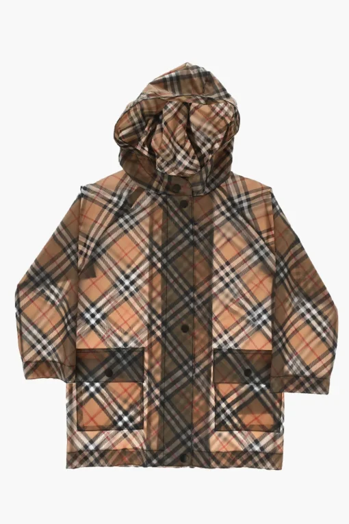 Online Giacca a Vento EMILIA a Quadri Plaid Con Cappuccio Abbigliamento