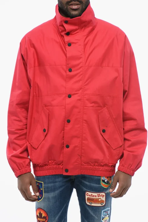 Giacca a Vento in Misto Cotone con Logo Posteriore in Rilievo>Dsquared2 Online