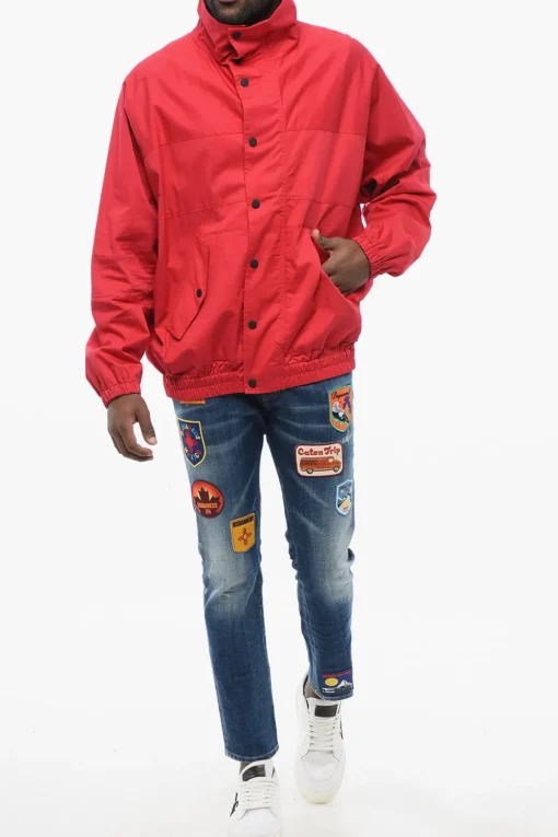 Giacca a Vento in Misto Cotone con Logo Posteriore in Rilievo>Dsquared2 Online