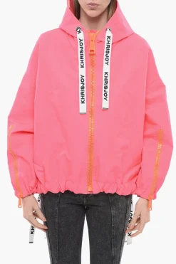Giacca a Vento in Nylon con Maxi Zip>Khrisjoy Discount