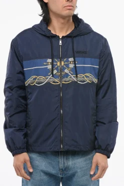 Giacca a Vento SAILOR in Nylon con Capuccio>Versace Outlet