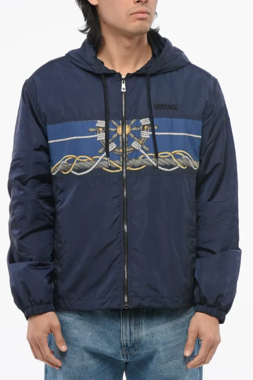 Giacca a Vento SAILOR in Nylon con Capuccio>Versace Outlet