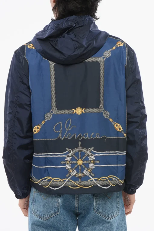 Giacca a Vento SAILOR in Nylon con Capuccio>Versace Outlet