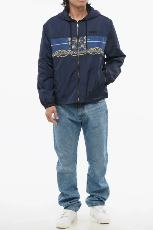 Giacca a Vento SAILOR in Nylon con Capuccio>Versace Outlet