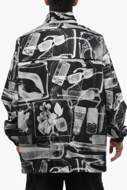Giacca a Vento XRAY in Nylon con Cappuccio Removibile>Off-White Fashion