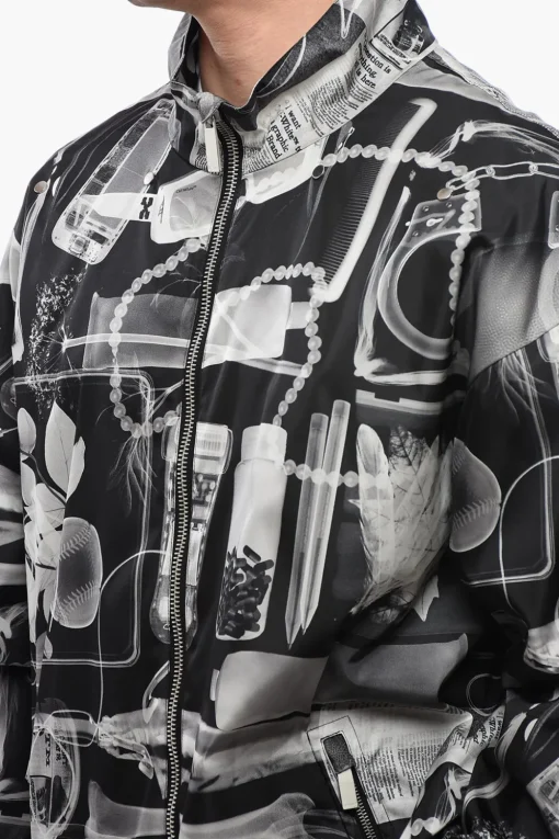 Giacca a Vento XRAY in Nylon con Cappuccio Removibile>Off-White Fashion