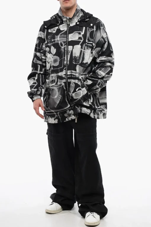 Giacca a Vento XRAY in Nylon con Cappuccio Removibile>Off-White Fashion