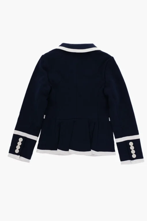 Clearance Giacca 3-Bottoni in Cotone con Bordi a Contrasto e Taschino Abbigliamento