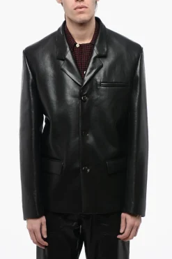 Fashion Giacca ROX in Pelle Vegan Uno Spacco Uomo Giacche