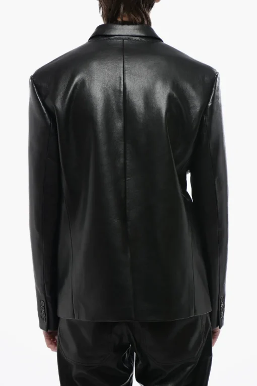 Fashion Giacca ROX in Pelle Vegan Uno Spacco Uomo Giacche