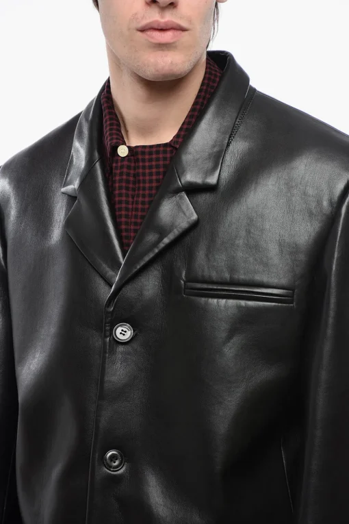 Fashion Giacca ROX in Pelle Vegan Uno Spacco Uomo Giacche