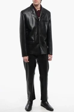 Fashion Giacca ROX in Pelle Vegan Uno Spacco Uomo Giacche