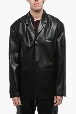 Giacca SANCO in Pelle Vegan Uno Spacco>Nanushka New