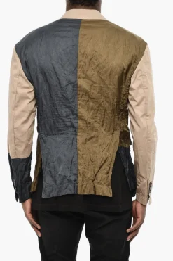 Clearance Giacca Sfoderata a 2 Bottoni Color Block Uomo Giacche