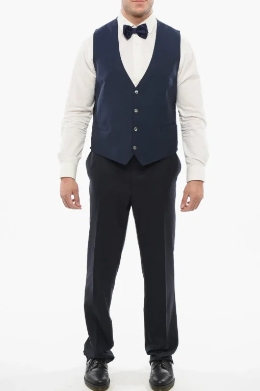 Sale Gilet 4 Bottoni In Lana Uomo Giacche