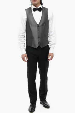 Best Gilet ACADEMY CERIMO in Seta Ricamato con 4 Bottoni Uomo Giacche