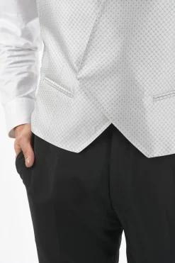 Outlet Gilet ACADEMY CERIMONIA Bicolore in Seta con Logo All-Over sul Retro Uomo Giacche