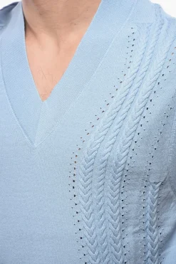 Gilet Cable Knit in Misto Cotone con Collo a V></noscript>Viktor & Rolf Sale