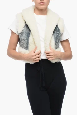 Gilet Cropped Fit in Shearling>Dolce & Gabbana Hot