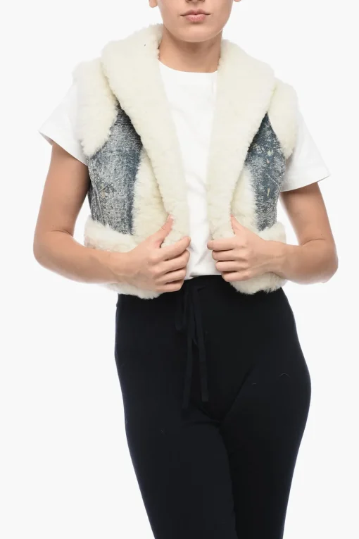 Gilet Cropped Fit in Shearling>Dolce & Gabbana Hot