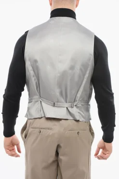 Online Gilet In Lana 5 Bottoni Con Tasche A Filo Uomo Giacche