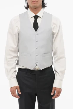 Best Gilet In Lana 5 Bottoni Con Tasche A Filo Uomo Giacche