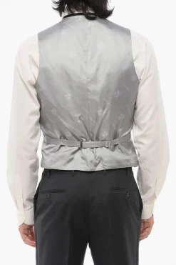Best Gilet In Lana 5 Bottoni Con Tasche A Filo Uomo Giacche