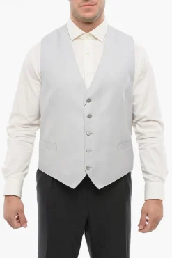 Best Gilet In Lana 5 Bottoni Con Tasca A Filo Uomo Giacche