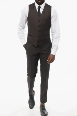 Online Gilet In Lana RESET 5 Bottoni Con Tasche A Filo Uomo Giacche