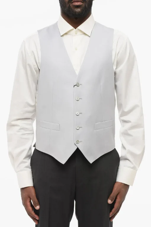 Best Gilet in Lana Vergine con Tasche a Filo Uomo Giacche