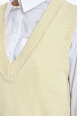 Gilet in Maglia KRISTA con Scollo a V e Cuciture a Contrasto></noscript>Samsoe Samsoe Clearance
