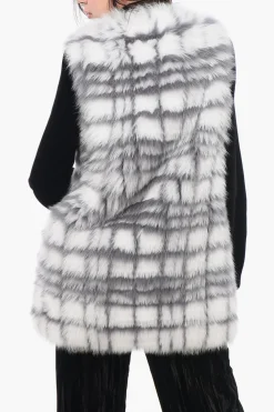 Clearance Gilet In Pelliccia Bicolore Donna Cappotti E Trench