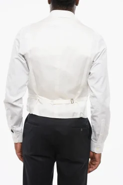 Sale Gilet In Seta 4 Bottoni Ricamata Uomo Giacche
