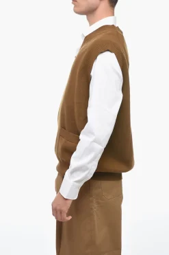 Best Gilet Ovrrsized in Misto Lana con Tasca Uomo Maglieria