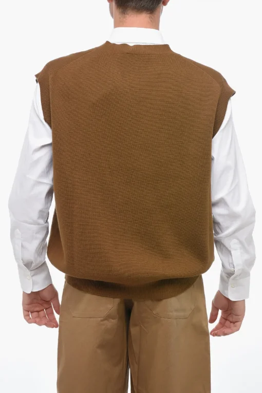 Best Gilet Ovrrsized in Misto Lana con Tasca Uomo Maglieria