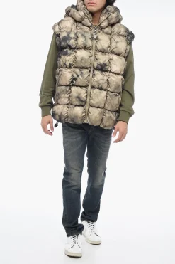 Gilet W-RALLE-SL Trapuntato Con Stampa Tie-Dye></noscript>Diesel Hot