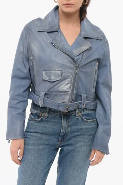 Giubbotto Biker In Pelle Spalmata Cropped>S.W.O.R.D 6644 Discount